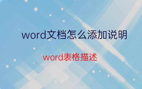 word文档怎么添加说明 word表格描述？